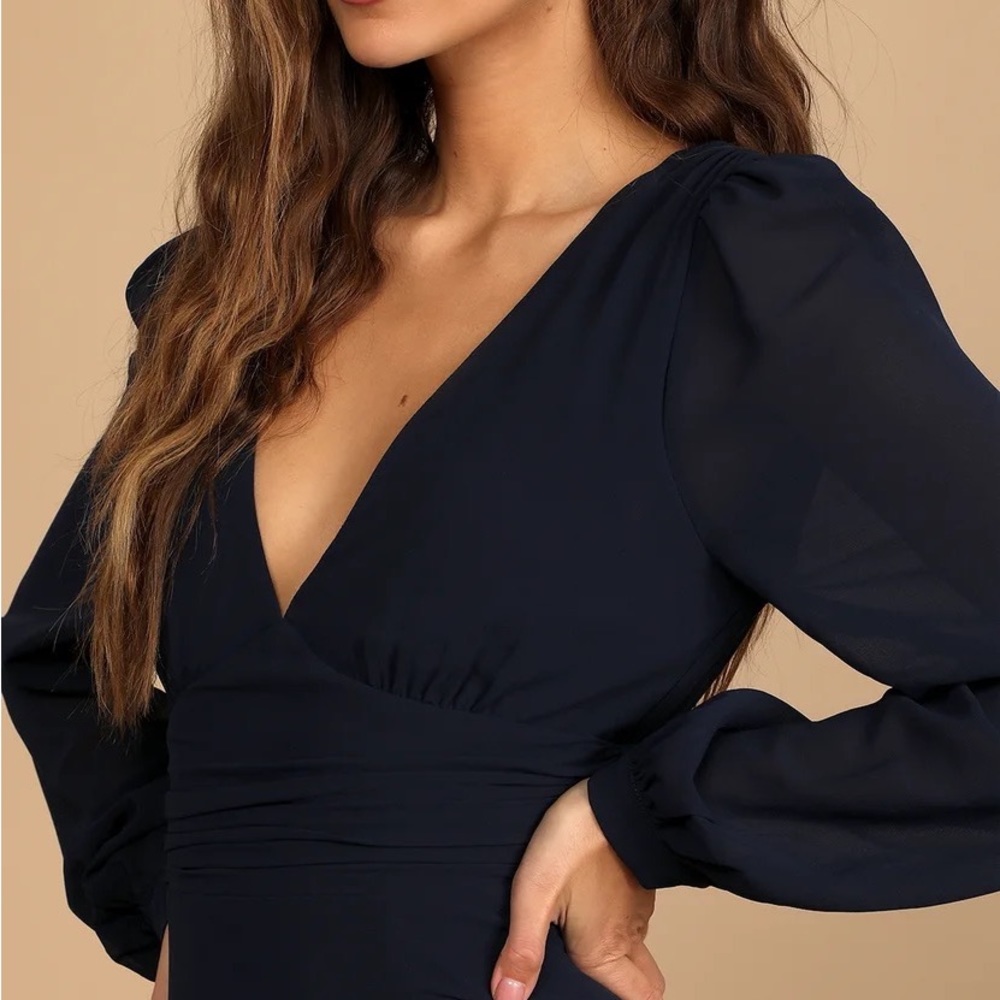 Reformation Chiffon long sleeve maxi dress S